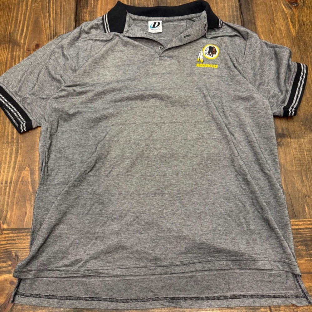 Dynasty Washington Redskins Mens XL Gray Polo Shirt NFL Football Vintage Logo